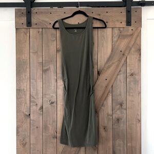 Olive green maternity midi dress